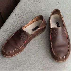 Olukai Nohea Nubuck Brown Leather Mocs/Loafers 8.5